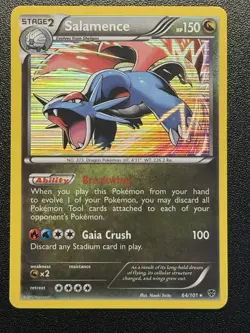 2013 Pokemon Plasma Blast Salamence 64/101 Holo Rare - Image 1