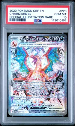 2023 Pokemon TCG Obsidian CHARIZARD EX 223/197 PSA 10 GEM MINT SIR HOLO RARE - Image 1