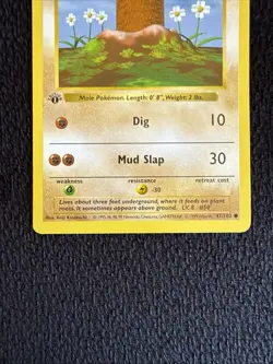 Diglett 47/102 1st Edition Shadowless Base Set WOTC Pokemon TCG - Image 3