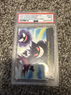 2000 Topps Pokemon TV #EP22 The Tower of Terror Gengar Series 2 PSA 8 NM-MT - Image 1