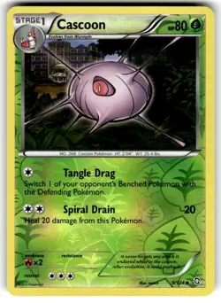 Pokemon TCG Cascoon 9/124 Reverse Holo B&W Dragons Exalted 2012 English NM - Image 1