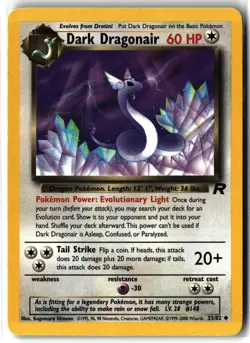 Dark Dragonair ⭐ 33/82 WOTC Uncommon Team Rocket 2000 Pokemon NM/LP - Image 1