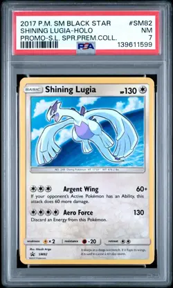 2017 POKEMON SM BLACK STAR PROMO SHINING LUGIA #SM82 PSA 7 NEAR MINT - Image 1