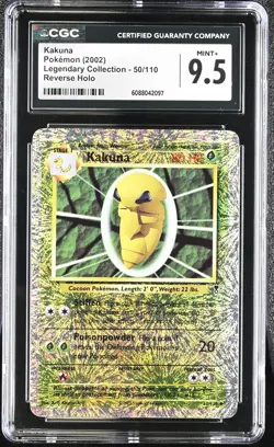 CGC 9.5 MINT+ Kakuna 2002 Legendary Collection 50/110 Reverse Holo Pokemon Card - Image 1