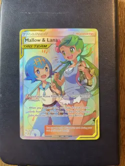 Mallow and Lana Full Art Holo Card #231/236 Sun & Moon Cosmic Eclipse NM Minus - Image 1