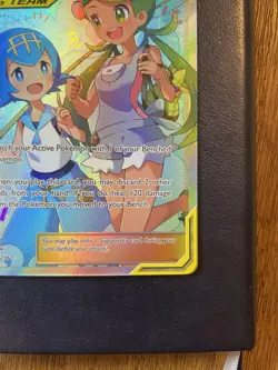 Mallow and Lana Full Art Holo Card #231/236 Sun & Moon Cosmic Eclipse NM Minus - Image 5