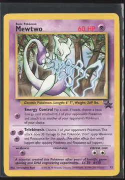Mewtwo (12) Promo WoTC Promo 12/53 HP Pokemon Card - Image 1