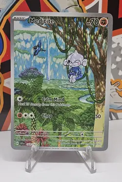 Meditite - 153/142 - Illustration Rare NM-Mint Pokemon SV07 - Stellar Crown - Image 1
