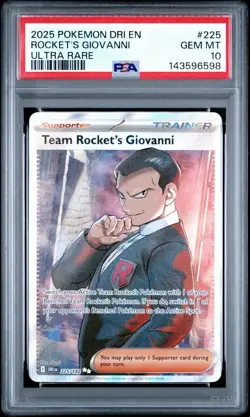 2025 Pokemon Dri En-Destined Rivals #225 Rocket'S Giovanni Ultra Rare PSA 10 - Image 1