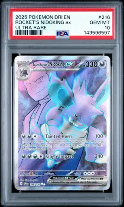 Team Rockets Nidoking Ex 216/182 UR Pokemon Destined Rivals PSA 10 GEM MINT - Image 1
