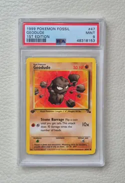 Geodude – 1st Edition – PSA 9 – Fossil - 1999 – #47/62 – Pokemon - Vintage - Image 1