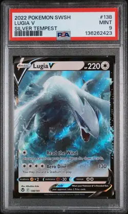2022 POKEMON SWORD & SHIELD SILVER TEMPEST #138 LUGIA V PSA 9 - Image 1