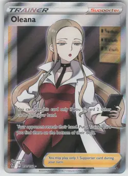 Pokemon TCG Oleana (Full Art) Ultra Rare SWSH02: Rebel Clash 191/192 - Image 1