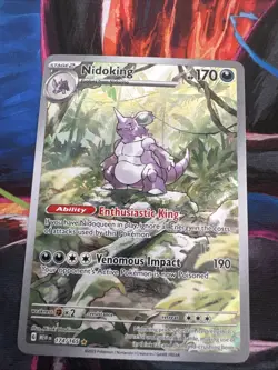 Pokemon TCG Nidoking 174/165 Scarlet & Violet 151 Holo Illustration Rare 170 HP - Image 1