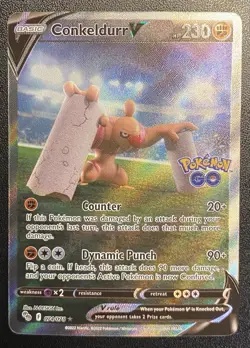 Conkeldurr V Alternate Full Art UR 074/078 Pokemon TCG Pokemon GO Ultra Rare NM - Image 1