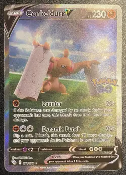 Conkeldurr V Alternate Full Art UR 074/078 Pokemon TCG Pokemon GO Ultra Rare NM - Image 2