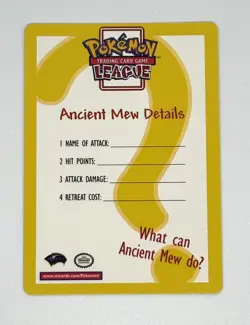 WOTC Pokemon Ancient Mew Details Promotional Insert League Movie 1999 NM - Image 1