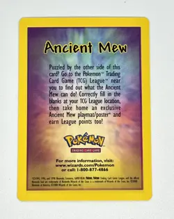 WOTC Pokemon Ancient Mew Details Promotional Insert League Movie 1999 NM - Image 2