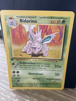 Nidorino 37/102 1st Edition Base Set NM DUTCH Pokemon Free Ship - Image 1