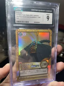 Vintage One Piece TCG 2001 Crocodile! CCG Holo CARD Near Mint CGC 9 Japanese! NM - Image 1