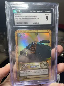 Vintage One Piece TCG 2001 Crocodile! CCG Holo CARD Near Mint CGC 9 Japanese! NM - Image 2