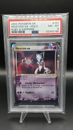 Mewtwo EX 101/109 — PSA 8 — Ex Ruby & Sapphire — Holo Rare Vintage Pokemon Card - Image 1