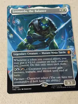 mtg borderless Leonardo the Balance, TMNT Commander, unplayed - Image 1
