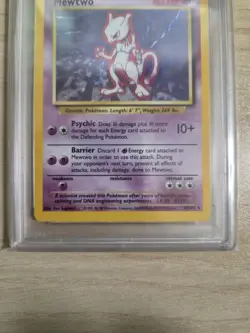 1999 Pokemon Base Set Unlimited Mewtwo Holo #10 PSA 8 NM-MT - Image 3