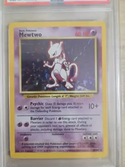 1999 Pokemon Base Set Unlimited Mewtwo Holo #10 PSA 8 NM-MT - Image 5