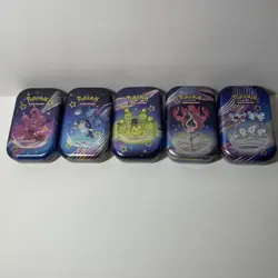 5 EMPTY Pokemon TCG Paldean Fates Mini Tins - EMPTY NO PACKS - Image 1