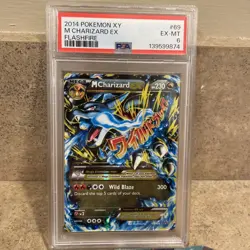 2014 POKEMON XY FLASHFIRE #69 M CHARIZARD EX PSA 6 - Image 2