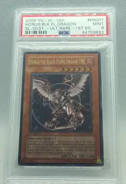 YU-GI-OH 2004 HORUS THE BLACK FLAME DRAGON LV6 1ST EDITION SOD-EN007 ULTI PSA-9 - Image 2