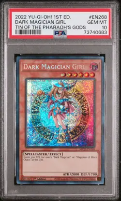 2022 YU-GI-OH! TIN OF THE PHARAOH'S GODS 1ST ED #EN268 DARK MAGICIAN GIRL PSA 10 - Image 1