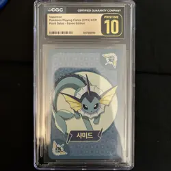 Vaporeon Pokemon Playing Cards 2019 Kor Point Salad Eevee Edition Cgc Pristine10 - Image 1