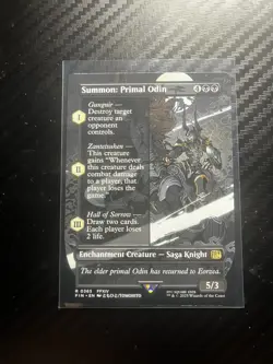 [1x] Summon: Primal Odin - Borderless Near Mint, English UB: Final Fantasy MTG M - Image 1