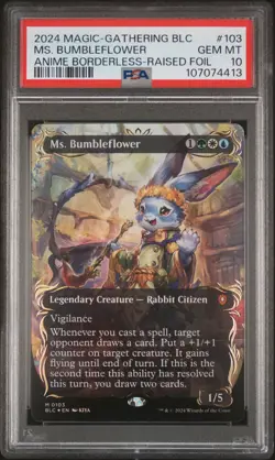 2024 MTG BLOOMBURROW COMMANDER #103 MS. BUMBLEFLOWER PSA 10 - Image 1