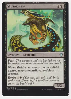 Miscut Shriekmaw NM Commander 2020 MTG Magic Factory Error Misprint Elemental! - Image 1