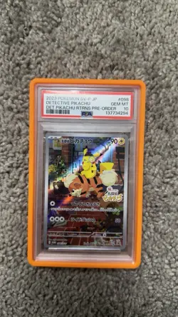 PSA 10 Detective Pikachu Returns Pre-Order Promo 098/SV-P Japanese Pokemon 2023 - Image 1