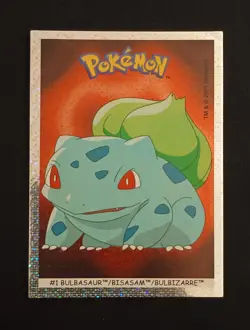 Pokemon #01 Bulbasaur Holofoil Sticker 2001 Dunkin Boomer Bubblegum - Image 1