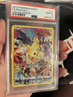 Pokemon Pikachu Secret Rare Full Art Holo Crown Zenith 160/159 2023 PSA 10 - Image 4