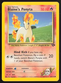Pokemon TCG | Blaine's Ponyta 64/132 | Common | Gym Challenge | Lightly Played - Image 2