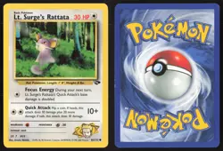 Pokemon TCG | Lt. Surge's Rattata 85/132 | Common | Gym Challenge | LP - Image 1