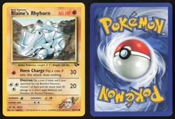 Pokemon TCG | Blaine's Rhyhorn 65/132 | Common | Gym Challenge | Lightly Played - Image 1