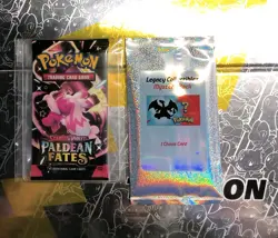 1 Pokemon TCG Paldean Fates Booster Pack & 1 Legacy Collectble Mystery Pack - Image 1