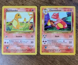 Pokemon TCG - Charmander 46/102 Charmeleon 24/102 - Base Set - LP+ - Image 1