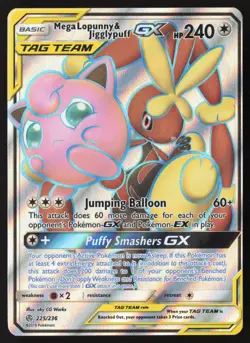 Mega Lopunny & Jigglypuff GX Full Art 225/236 Pokemon Cosmic Eclipse - Image 1