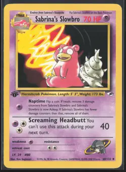 Pokemon TCG | Sabrina's Slowbro 60/132 | Gym Heroes Uncommon 1st Edition | LP - Image 2