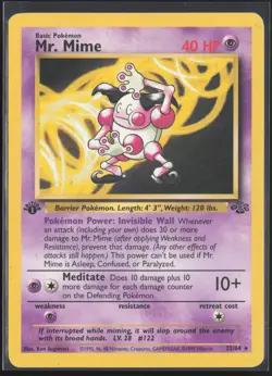 Pokemon TCG | Mr. Mime 22/64 | Jungle Rare 1st Edition | Moderately Played - Image 2
