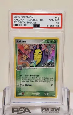 POKEMON EX DELTA SPECIES KAKUNA #46 REVERSE HOLO FOIL PSA 10 GEM MINT - Image 1