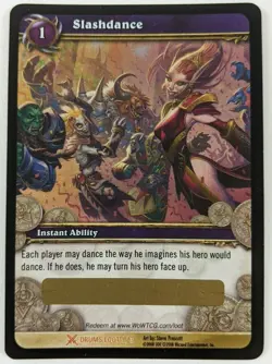 Slashdance Loot Card NEW Unscratched World of Warcraft CCG TCG Drums of War WoW - Image 1